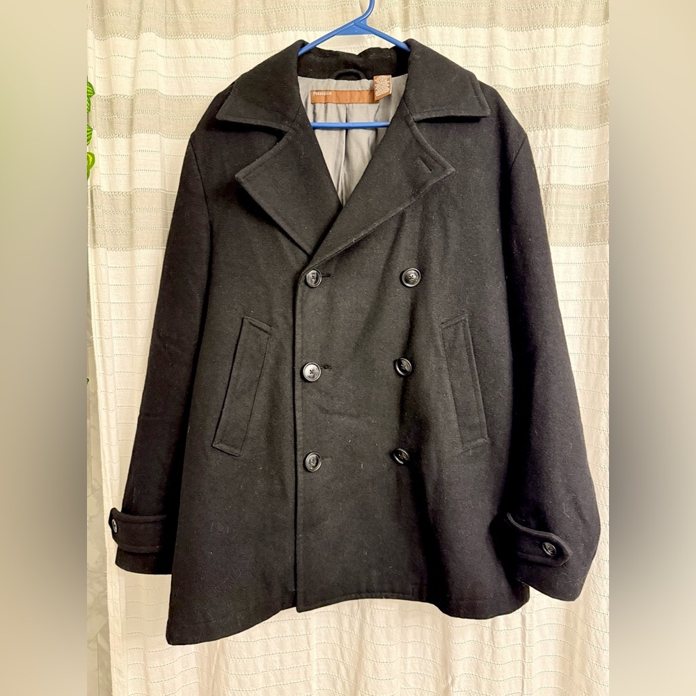 Men's Black Peacoat